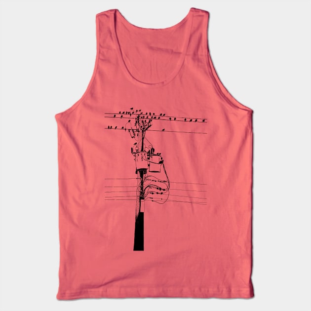 Telephone Pole (Dark on light) Tank Top by crimmart